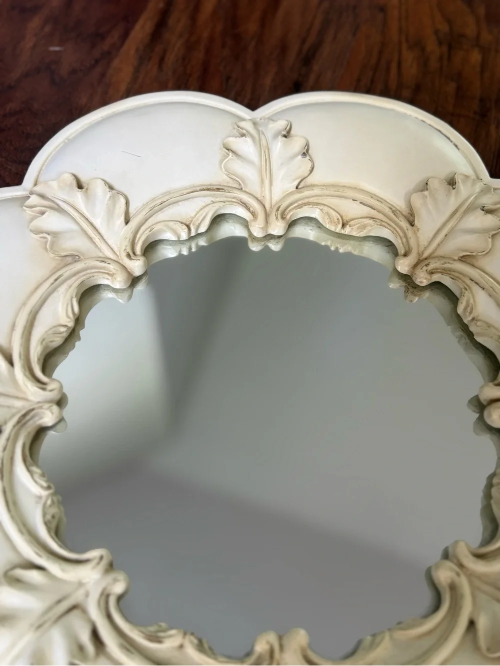 2-Vintage Ornate Wall Mirrors French Country Accent Shabby Cottage Resin 14